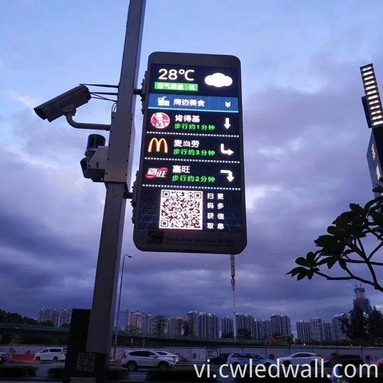 Outdoor Led Wall Billboards P4 Pole Display Panel